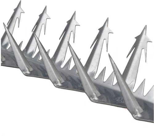 Ningvong Clavos de Espina de Acero Inoxidable, balcón antirrobo galvanizado, Valla de Armadura Antideslizante con antirrobo Puntiagudo, Clavos de Espina Antideslizante, Hoja de Hierro de púas