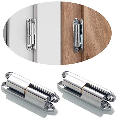 Zimmertür Türbänder Aufschraubband Renovierband - 2 Stück 14x80mm Aufschraub Scharnier, Wartungsfreier Innentür-Scharnier, Stahl verzinkt, Gleitlagertechnik, 40 kg Belastbarkeit