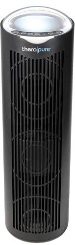 ENVION Therapure TPP640S - Purificador de aire de 5 niveles con tecnología UV-C y filtro HEPA, temporizador, tres niveles de potencia, color negro