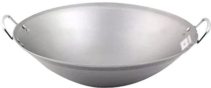 YYUINU Wok en fonte avec wok à double oreilles - Diamètre : 60 cm