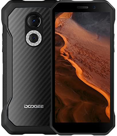 DOOGEE Android 12 Téléphone Portable Incassable S61, Helio G35 2,3GHz 6Go+64Go, Caméra Vision Nocturne 20MP, IP68 Smartphone débloqué Étanche, Écran HD+ 6,0'', Dual SIM, 5180mAh, NFC Givré