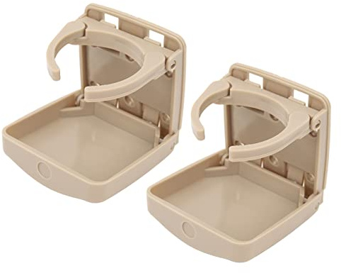 KIMISS Adjustable Drink Holder, 2pcs Foldable Car Cup Holder Vehicle Door Drink Holder with Screws for Marine Suv Van Boat (Beige) HF‑PAB))