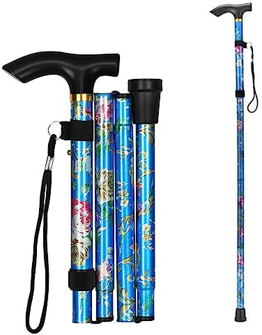 Bessy shop Bastone da Passeggio Pieghevole,Bastone per Anziani Bastone da Passeggio Elegante Bastone da Passeggio per Anziani Bastone Pieghevole Uomo Bastone per Anziani Donna Motivo a Fiori