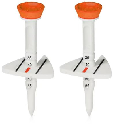 MiOYOOW 2 Stück Golf Tees, Verstellbare Kunststoff Golf Tees, Unzerbrechliche Golf Tees mit Präziser Ziellinie, Reduziert Reibung und Seitenspin