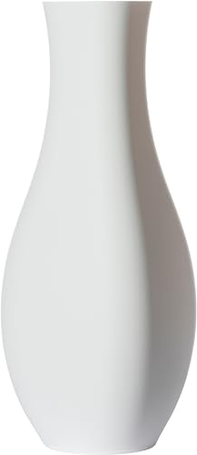 3D Vase Dekovase Alea XL 38cm Bodenvase Deko Vase Pampasgras Trockenblumen (Weiß)