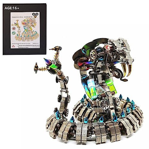 Spicyfy 3D Metall Puzzle Tiere, 8-12 Std. DIY Montage Kobra Schlange 3D Mecrob Modell Realistisch Mechanisch Bausatz mit Werkzeug, Schreibtisch-Dekoration Geschenk für Kinder Erwachsene (1000+ Stück)