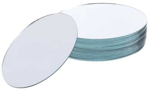 Lurrose 30 Stück Mini Oval Spiegel Selbstklebend Kleine Glasspiegel Zum Basteln DIY Schminkspiegel Für Heimwerker 7X5 cm