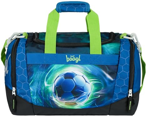 Baagl sportväska för pojkar flickor, resväska för barn, simväska kompakt och robust för sport, skola och resor, fotboll boll, 38x25x22 cm, Resväska