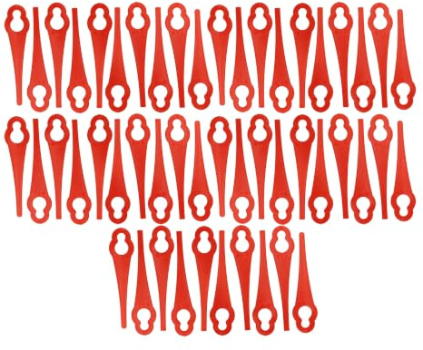 vhbw 50x Lama di ricambio compatibile con Fuxtec FX-E1RT20 tagliabordi - rosso, in nylon/plastica