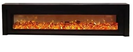 XXAD553TY Chimenea de Pared Soporte for TV, exhibición de Almacenamiento en Blanco Simple, Mueble for TV, Chimenea, Soporte de TV de Vidrio, decoración Chimenea(B2400x320x500mm1)