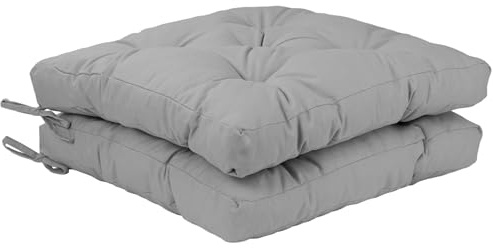 Viste tu hogar Pack 2 Cojines para Silla, 45x45x5 CM, Efecto Tridimensional, Relleno de 100% Poliéster, Ideal para Comedor, Terraza, Sala y Restaurante, Color Gris Claro, Fabricado en España