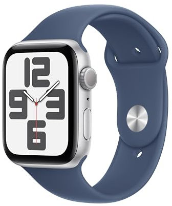 Apple Watch SE (2nd Gen) GPS 40mm Smartwatch with Silver Aluminium Case with Denim Sport Band - M/L. Fitness and Sleep Trackers, Crash Detection, Heart Rate Monitor, Retina Display