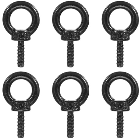 PATIKIL Boulons À Œil De Levage M3 X 9mm / 1/8 X 3/8, 6 Pcs 304 Acier Inoxydable Anneau D'Épaule Vis Filetée Boulon À Œil Pour Levage, Noir