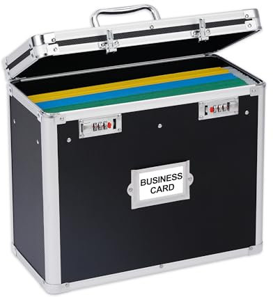 VZCPYTPM Aluminum Storage File Box with Lock,Portable Locking Storage Totes with Dual Combination Locks for Filing Office Documents