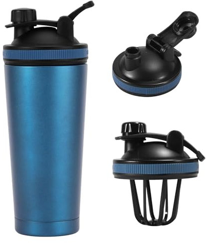EACHPT Protein Shaker 750ml Edelstahl, Doppelwandig Vakuum Isoliert mit Sieb, BPA Frei Auslaufsicher für Sport Fitness