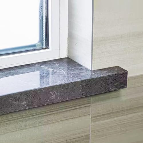 Protection de rebord de fenêtre imperméable grise - Panneaux de rechange pour vieux rebord de fenêtre - Facile à couper - 120 x 32 cm