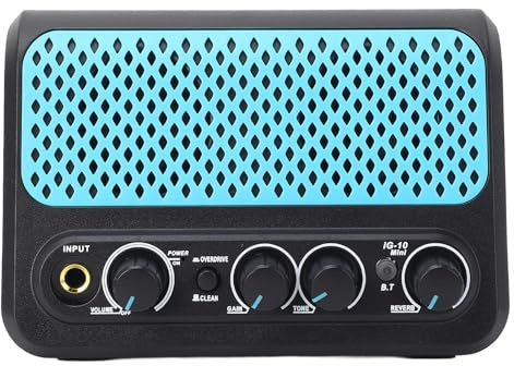 Mini Amplificateur de Guitare, 5.0, Petit Ampli de Guitare électrique Double Canal, Haut-parleur Portable, Réverbération à Distorsion Propre, Sortie Casque, Léger pour la