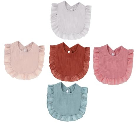 HEMOTON 5stücke Baumwolle Sabberlätzchen Für Kleinkinder Babymädchen Junge Mädchen Wiederverwendbar Mit Schnalle Zum Sicheren Befestigen Für Neugeborene Junge Mädchen