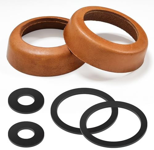 Bellanova 2 Sets de Manguitos de Pistón para Bomba Tipo 75, Kit O anillo sello y de Juntas de Cuero para Manija Bomba de Mano con Pistón de Jardín (Marrón)