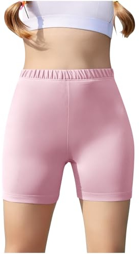 HAOLEI Leggins Niña Mallas Cortos de Ciclismo de Algodón Pantalones Corto Deportivo para Yoga Danza Gimnástica Transpirable y Cómodo Elástico Leggings Tipo Bóxer Ropa Niña 5-14 Años