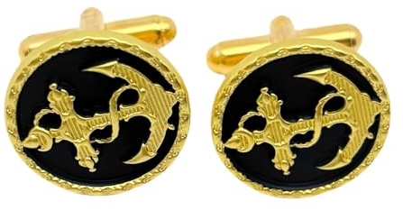 BLIKEJIN Herren-Manschettenknöpfe aus Metall, goldener Anker, Retro-Stil, exquisiter Business-Stil, Zeremonie, Bankett, Abschlussfeier, formelle Hemd-Accessoires