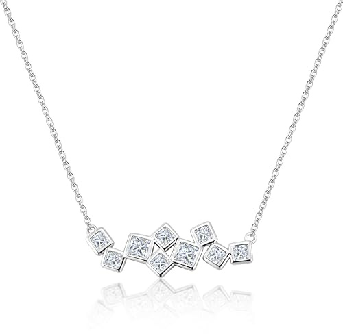 ALEXCRAFT Collana Argento 92 Donna Collana Rigida Girocollo Collanine Con Pietre Donna 40+5cm