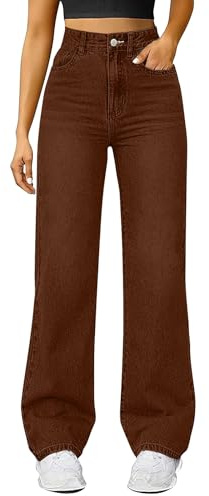 Baggy Jeans Damen High Waist - Jeanshose Weites Bein Denimhose Große | Größen Stretch Hose Hihop Jogginghose Y2K Jeanshosen Oversized Freizeithose Locker Sweathose Teenager-Mädchen Streetwear