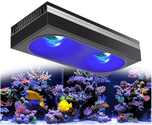 PopBloom RL180 WiFi Meerwasser LED 180W, Salzwasser LED Beleuchtung für Reef Coral Fish Wasserpflanzen Salzwasser Aquarium,APP unterstützt Deutsch (1 Lampe mit Hängeset)