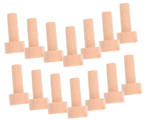 DIKACA 20 Stück Teiliges Kleine Holz dübel Förmigem Rundkopf aus Massivem Holz Ergonomisch Geformt Langlebig für Basteln Holzarbeiten Zugrad projekte DIY Handwerk und Dekoration