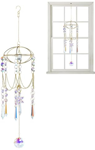 Carillón de Viento atrapasol de – carillones Colgantes de de Prisma Hechos a Mano, de Gota de Vidrio | Decoración de Ventana Inspirada en, Prisma Reflectante para