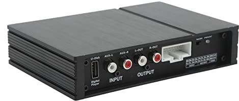Amplificatore DSP per auto a 4 canali, amplificatore audio per auto universale con Bluetooth HD e controllo APP, di picco 4x90 W per una qualità audio migliorata, uscita di