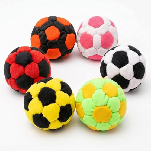 Racocou 6-pack vuxen utomhus sport footbag – soccer hacky sack, mjuk och hållbar fylld med pellets för sparkövning och stressavlastning