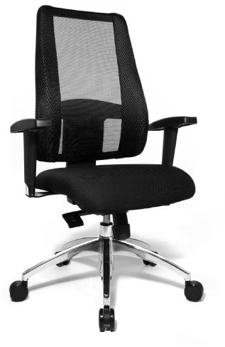 TOPSTAR Lady Sitness Deluxe ergonomischer Bürostuhl, Schreibtischstuhl mit bewegter Sitzfläche, poliert schwarz