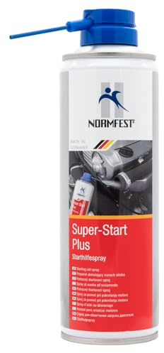 Normfest Super-Start Plus – Starthilfespray für Benzin- & Dieselmotoren | Erleichtert Kaltstarts bei Kälte & Nässe | Für Pkw, Motorräder, Gartengeräte, Maschinen & Boote, 300ml