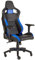 Corsair T1 Race - Faux Leather Racing Gaming Chair, Easy Assembly, Ergonomic Swivel, Adjustable Height & 4D Armrests, Lumbar Support, Comfortable with Recliner - Black/Blue,134 x 58 x 58 cm