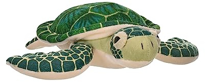 Wild Republic 20720 10894 22460 plyschsköldpadda, Cuddlekins gosedjur, mjuk leksak 20 cm, grön