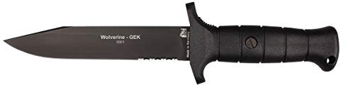 Eickhorn - Outdoormesser | Wolverine Schwarz Welle Professional | Klingenlänge: 17,6cm | Jagdmesser - Arbeitsmesser - Solingen - Messer | rostfrei - feststehend - Survival