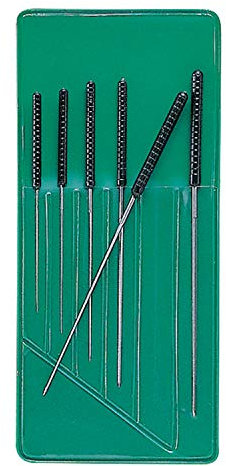 SELVA Handreibahlen-Sortiment 6-teilig – Ø 0,15 bis 1,40 mm – Geeignet zum Glattreiben von Bohrungen BZW. Bohrlöchern – 5-kantig – Mit geriffeltem Kunststoffgriff – Inkl. Plastiktasche – 327485