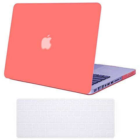 Se7enline for MacBook Pro 13 inch Case 2010-2012 A1278,Living Coral | 2 in 1 Matte Hard Shell Laptop Case with Keyboard Cover Anti-Scratch Heat Dissipation Full Port Access Slim Lightweight