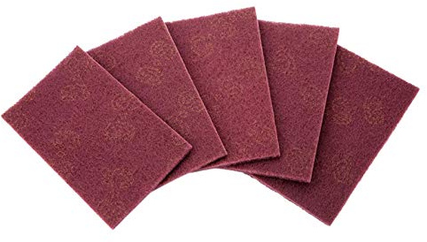 Vikye 5Pcs/Set Red Fine/Coarse Scouring Pads, Abrasive Hand Scouring Pad, Industrial Scourer, Compatible with Aluminum, Alloy Steel, Glass, Plastic, Wood, Metal, Iron, Stainless Steel, Copper