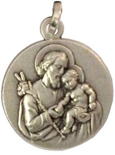 I G J Medalla de San José de Plata de Ley 925 - Patron De Los Trabajadores y la buena Muerte y Patrono de la Iglesia Universal