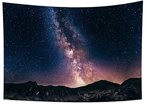 YONGFOTO 100x70Cm Cielo Stellato Arazzo, Nebulosa Galassia Natura Notte Psichedelica Paesaggio Arazzi Universo Montagne Appeso A Parete Arazzo per L'Arredamento Della Camera Da Letto Del Soggiorno