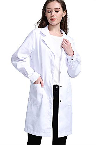 Icertag de laboratoire， de médecin pour femme, blanche pour femme, Adaptée aux étudiants, blouse de médecin，Laboratoire scientifique, Cosplay, blouse en coton(X-Small)