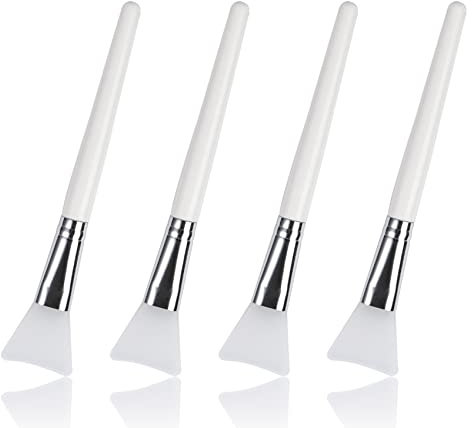 JeoPoom 4 Pcs Silicone Face Mask Brush Facial Mud Mask ​Applicator Brush for Applying Facial Mask, Eye Mask or DIY