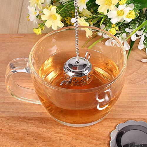 YUMILI Tea Strainer, Stainless Steel Loose Leaf Tea Infuser Herbal Spice Infuser, Cute Teapot Shape Infuser with Long Chain Hook for Loose Leaf Tea, Spices and Seasonings