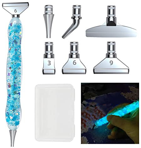 TONAUP Diamond Painting Pen Kits, DIY Diamant Malerei Stift Zubehör und Werkzeuge, 6 Styles 5d Drill Pen Ersatzköpfe Metal Pen Tip für Harz Diamond Painting Pen leuchtende Diamantkunststifte