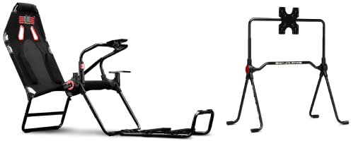 Next Level Racing GT Lite Foldable Simulator Cockpit and Lite Free Standing Monitor Stand - Bundle