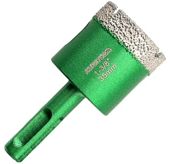 KURSTOL Trockener Diamant Bohrer - 36mm Diamantbohrer Fliesenbohrer set für Porzellanfliese Keramik Marmor Granit Stein, Diamant Kern Bohrer SDS PLUS-Schaft