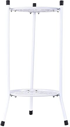 Yusheng Soporte Alto de Metal para Plantas - Múltiple de 2 Niveles para Interior y Exterior | Maceta para Decoración de Jardín de Esquina de Patio