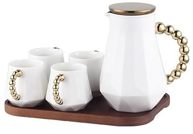 Brocca Acqua Bollitore freddo in ceramica for soggiorno acqua fredda estiva resistente alle alte temperature una pentola di quattro o sei tazze d'acqua Caraffa Acqua (Color : A)